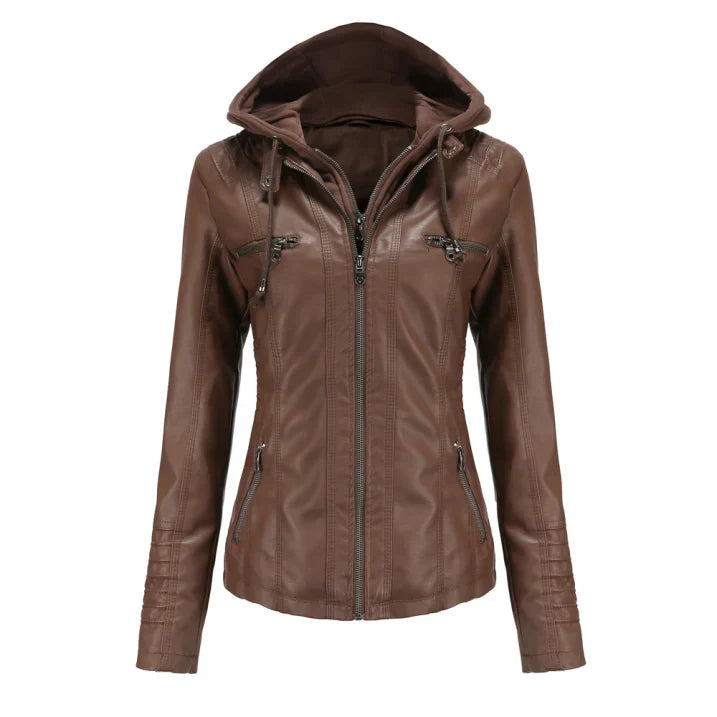 Street-wave Hooded Winter Jacket For Women Warm Modern Style With Zip Pockets Ideal For Cold Weather