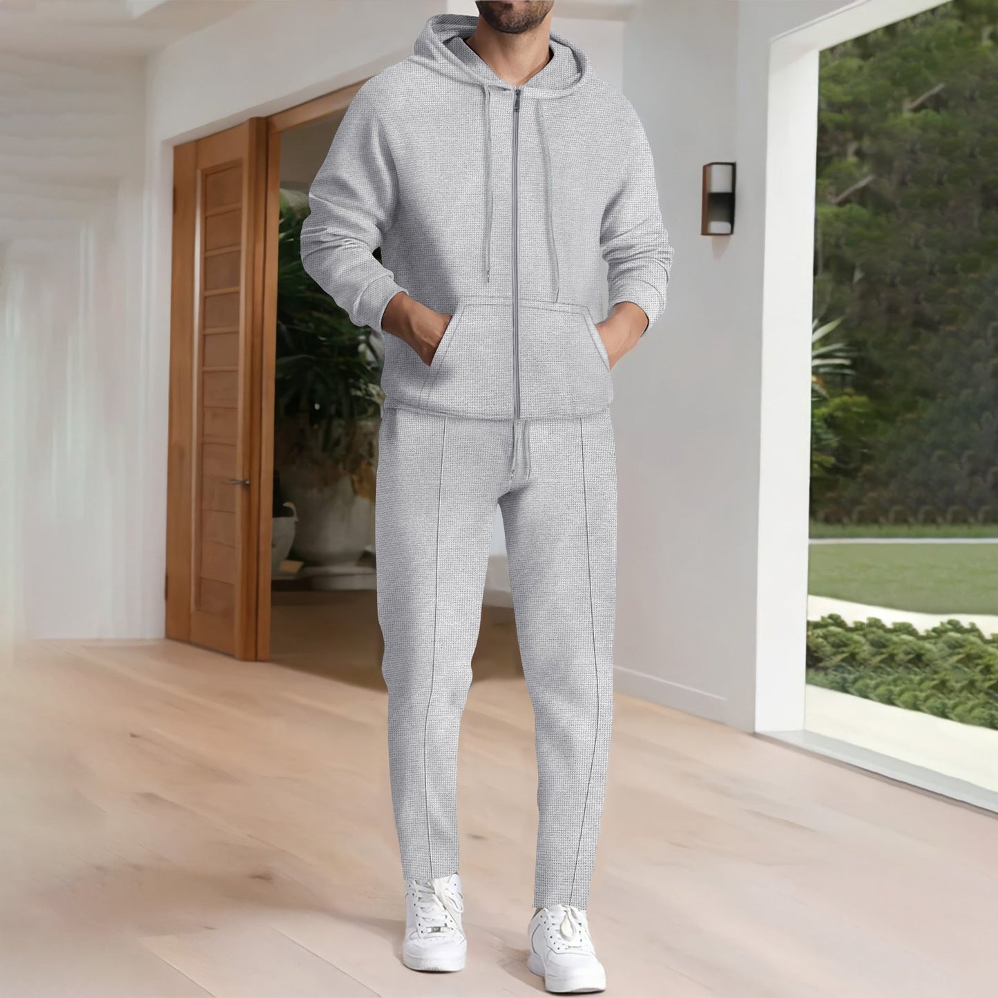 Street Wave Men's Leisure Hoodie And Jogger Set Modern Design Premium Comfort Casual Everyday Wear