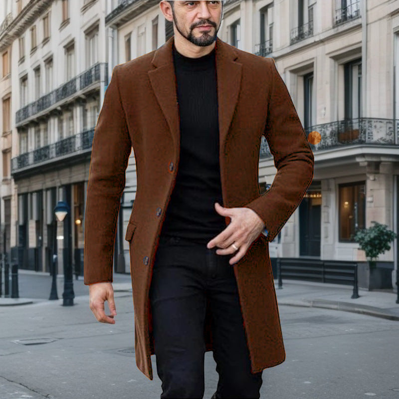 Streetwave Mens Elegant Wool Coat Premium Warmth For City Professionals Timeless Style