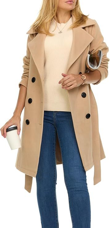 Street Wave Womens Trench Coat With Asymmetrical Hem And Wide Collar For Chic City Style