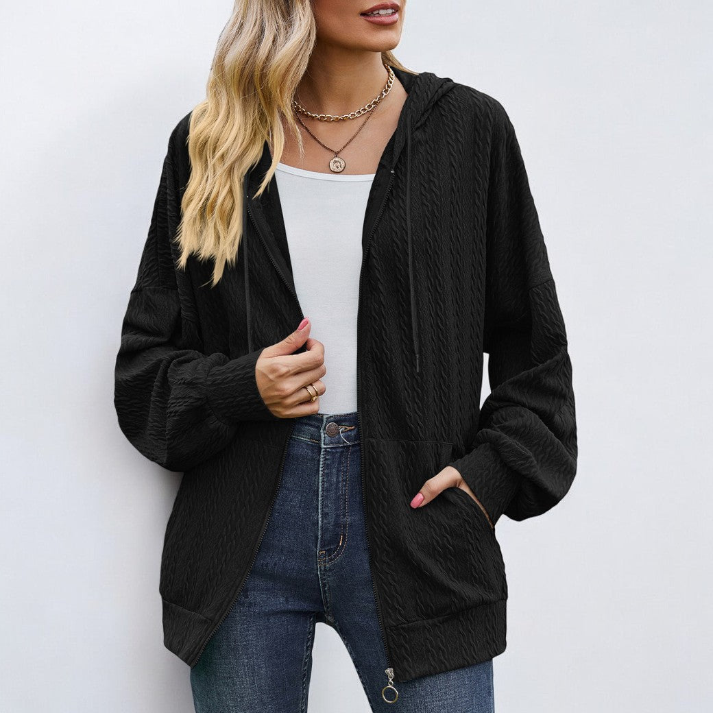 Street Wave Cozy Knit Hoodie for Women with Soft Comfort Oversized Fit and Flattering Style