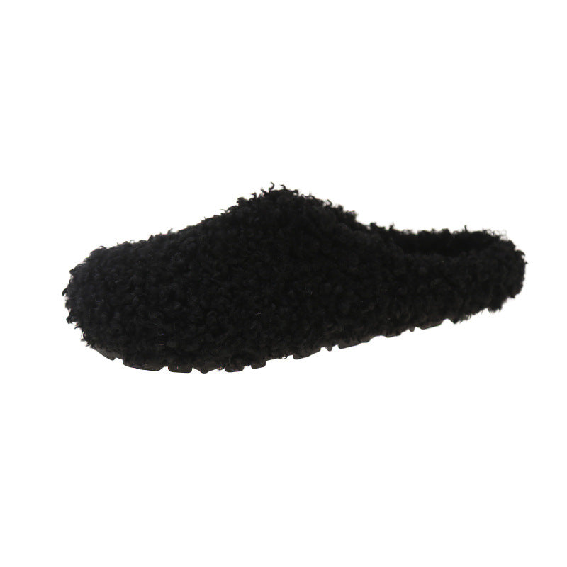 Street Wave Women Plush Slippers Non Slip Sole Cozy Fleece Lining For Home Comfort