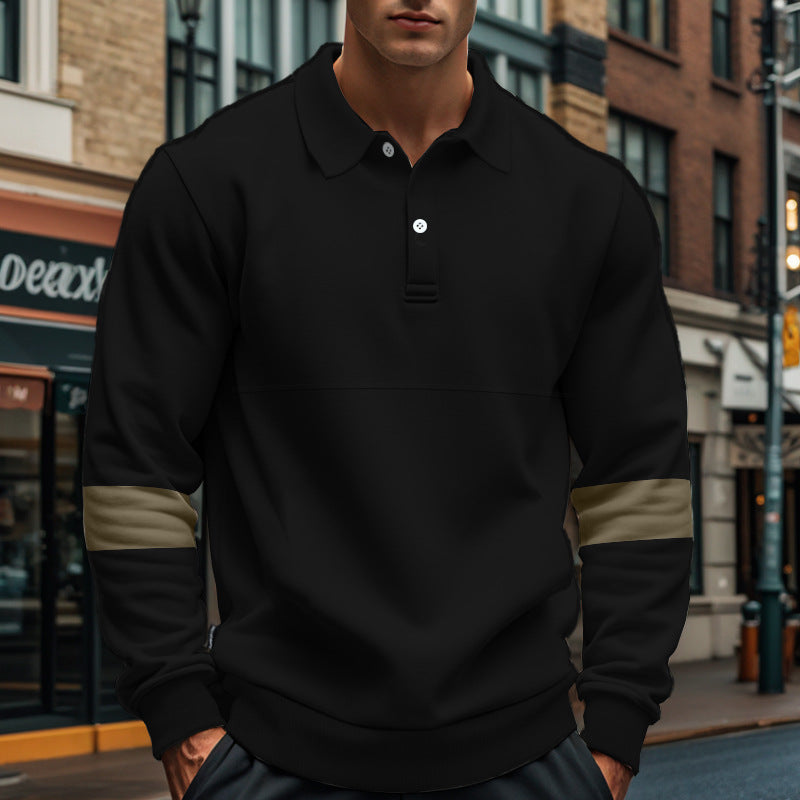 Street-Wave Men's Sporty Pullover With Contrast Stripes, Breathable Cotton Comfort For Style-Conscious Men