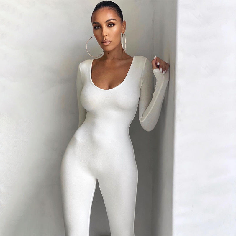 Street Wave Womens Long Sleeve Bodycon Jumpsuit Slim Fit For Night Out And Versatile Daywear