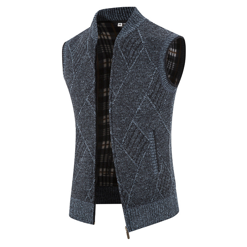 Streetwave Mens Cable Knit Vest With Zipper Closure For Stylish Layering And Warmth