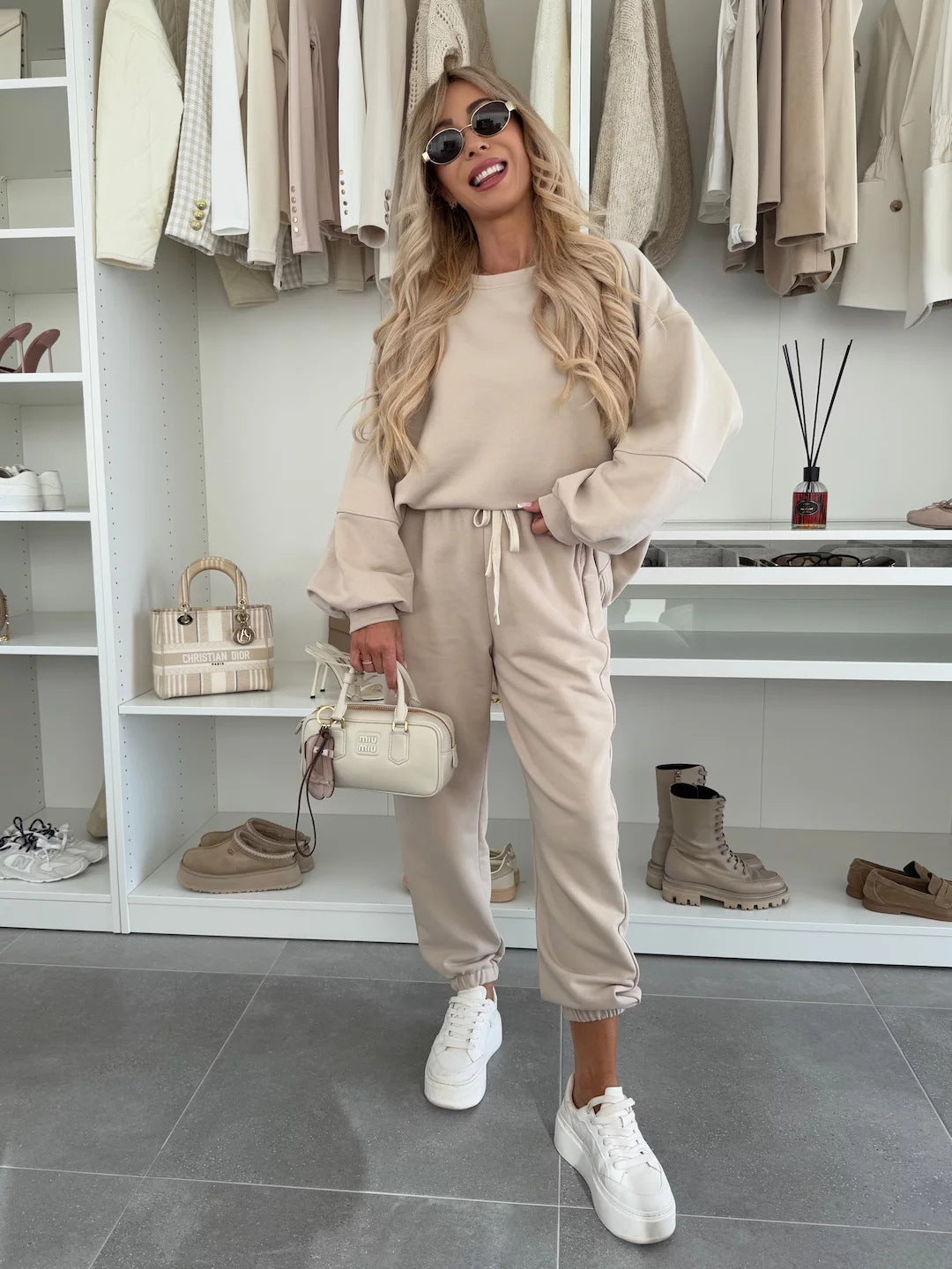 Street-Wave Women's Sporty Loungewear Set With Elastic Cuffs Relaxed Fit Cozy Comfort