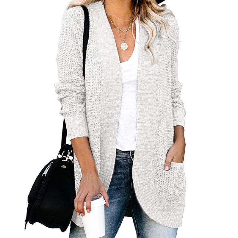 Streetwave Women's Knit Cardigan With Pockets Open Front For Cozy Everyday Style
