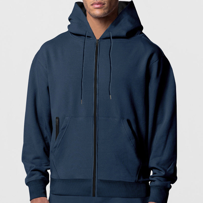 Street-wave Mens Zip Hoodie With Premium Breathable Fabric And Modern Side Pockets For Everyday Comfort