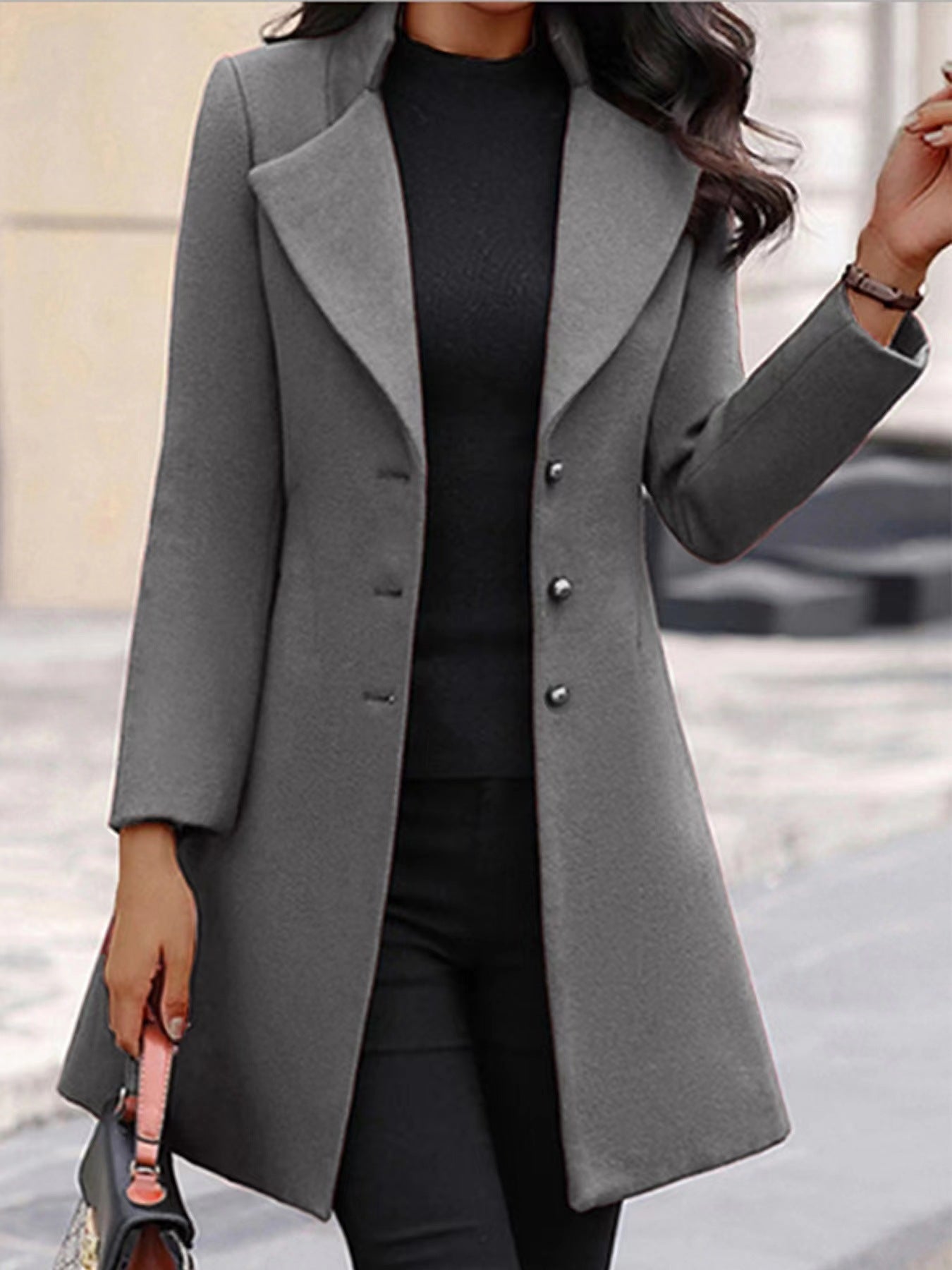Street-Wave Women's Elegant Blazer Coat With Wide Lapel For Professional Office Wear