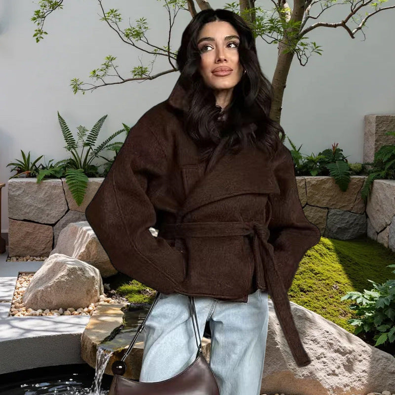 Streetwave Oversized Wool Coat With Belt For Women Warmth And Comfort Chic Cozy Style