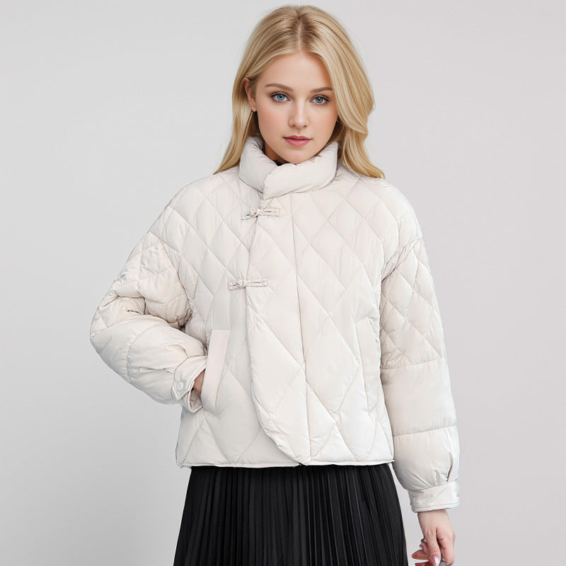Streetwave Womens Quilted Jacket With High Collar And Snaps For Cold Weather Warmth