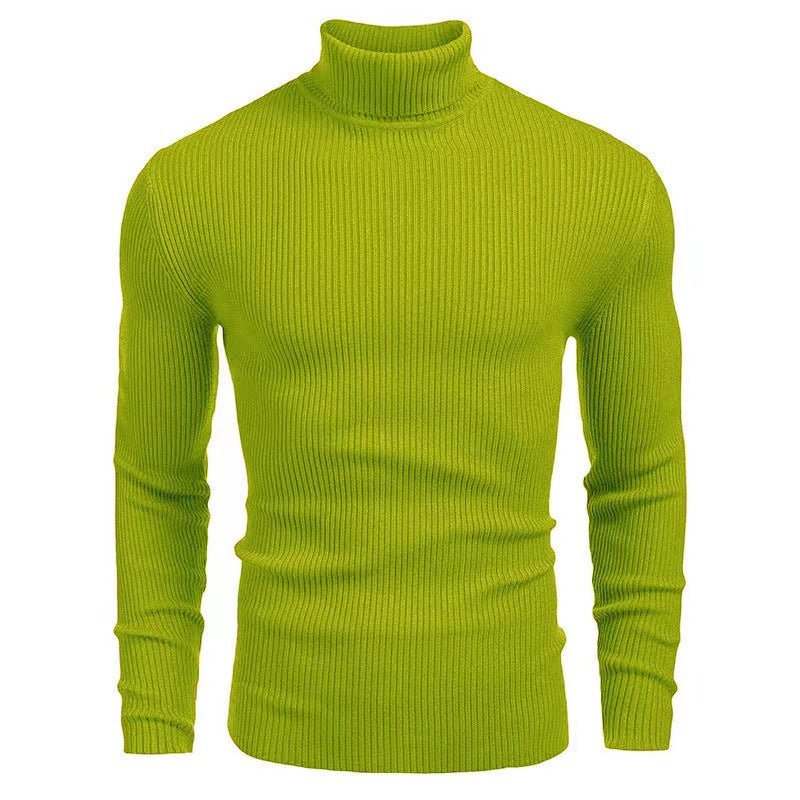 Street-Wave Men's Ribbed Knit Turtleneck Sweater Cozy Warmth Premium Comfort Versatile Wear