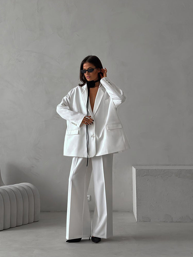 Street Wave Women's Elegant Blazer Set With Wide Cut Versatile Office To Evening Flattering Fit