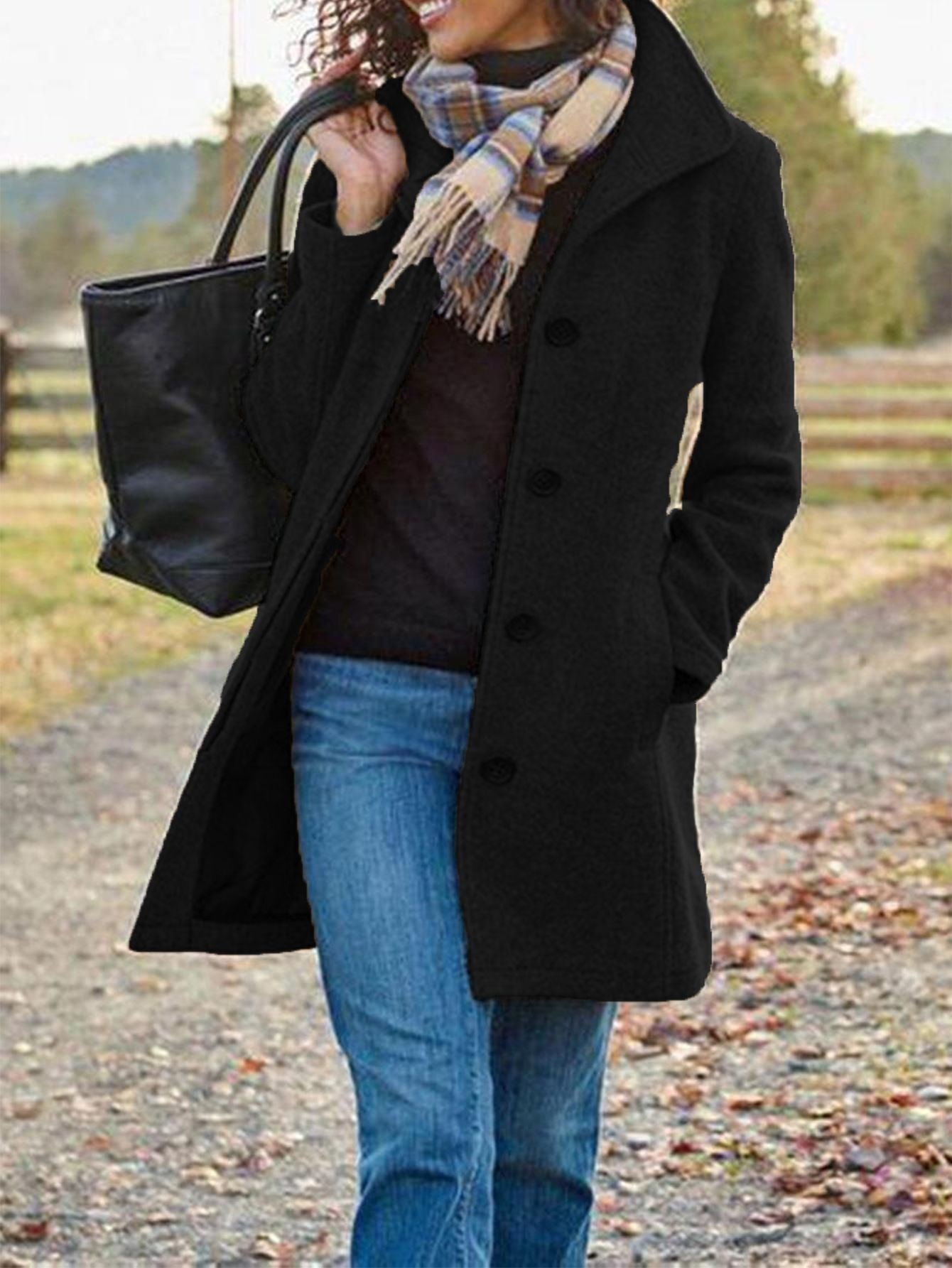 Street-Wave Oversized Coat For Women Trendy Cozy Soft Fabric Blend Chic Winter Essential