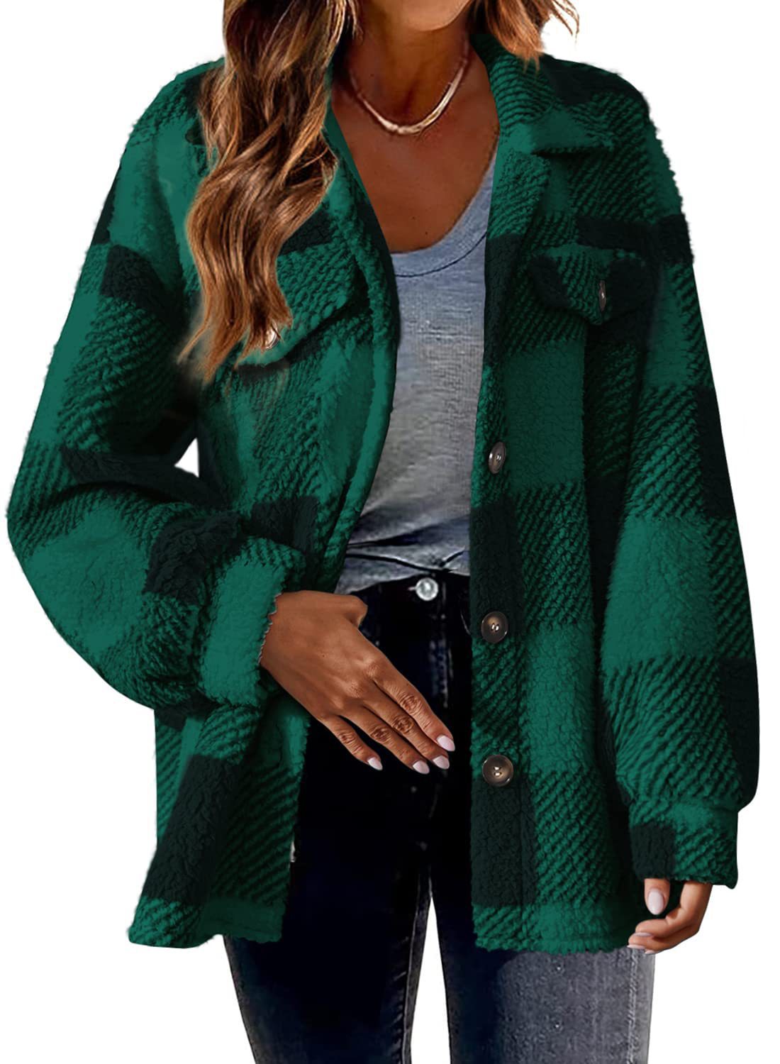 Street-wave Women's Plaid Faux Fur Jacket Cozy Warmth and Effortless Style Casual Everyday Wear