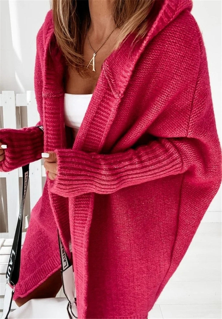 Street Wave Cozy Knit Hoodie Cardigan For Women With Oversized Sleeves Premium Soft Fabric And Relaxed Fit