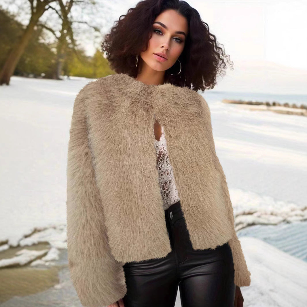 Street-Wave Fluffy Short Jacket Soft Plush Comfort Women