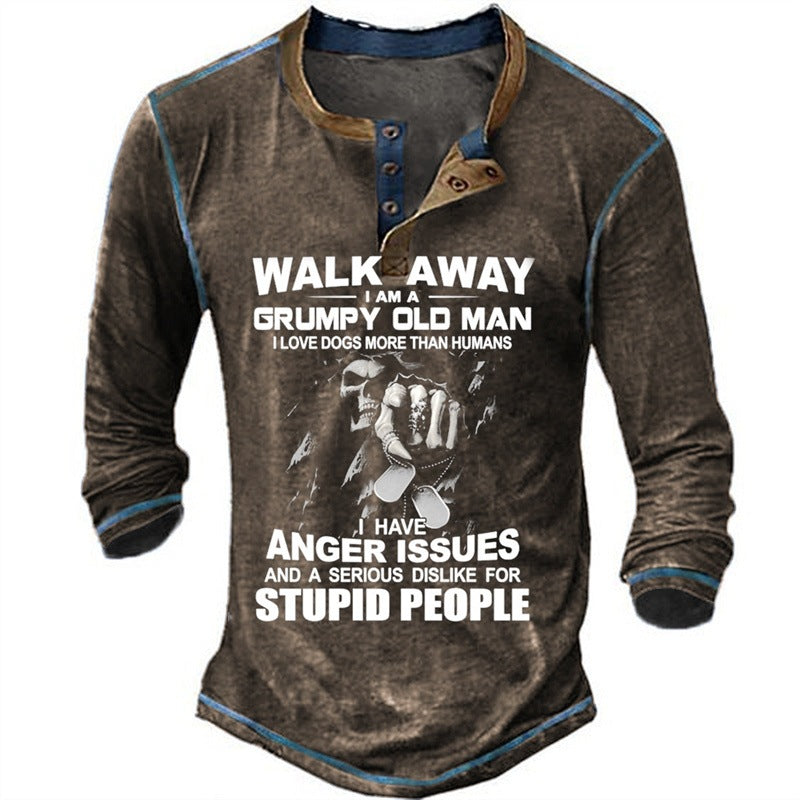 Mens Long Sleeve Shirt With Humorous Slogan Design Streetwave For Men Who Love Dogs More Than Humans