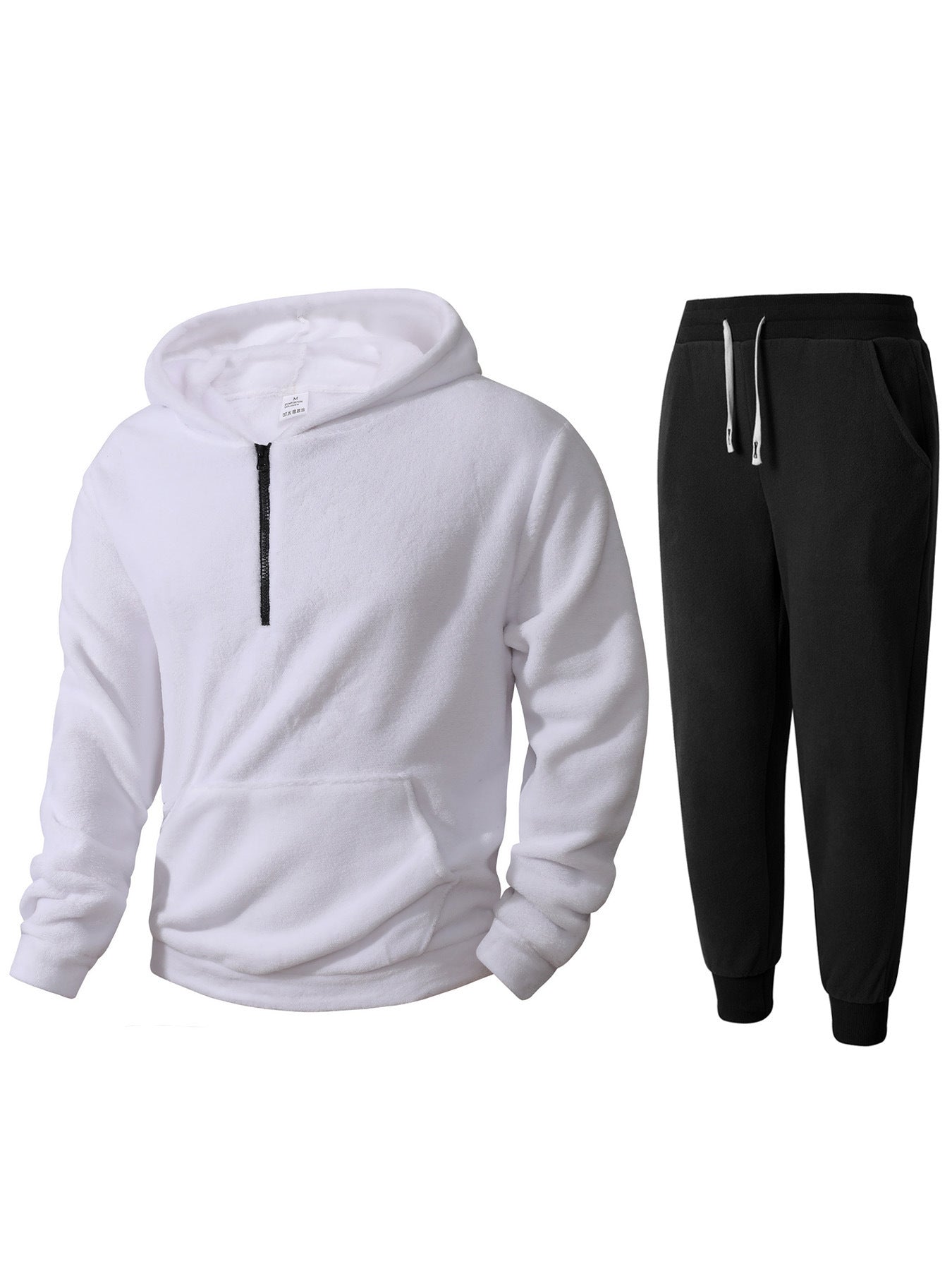 Streetwave Mens Cozy Fleece Hoodie And Jogger Set With Zip Front And Kangaroo Pocket