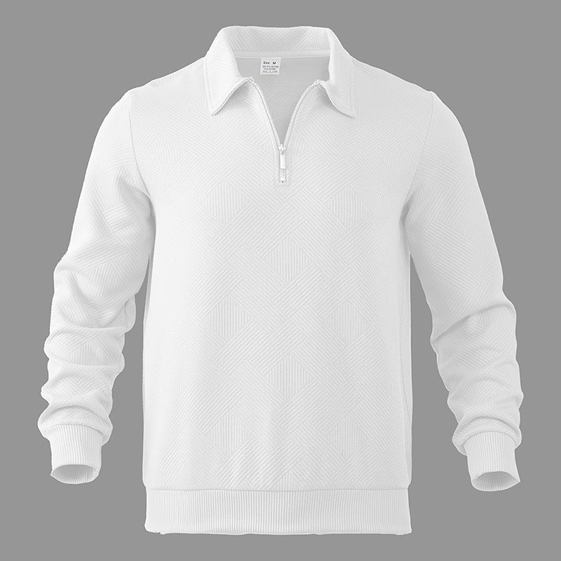 Street Wave Mens Fleece Pullover With Structured Texture For Men And Modern Contrast Details