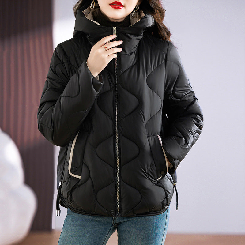 Street-wave Womens Insulated Puffer Jacket With High Collar And Zip Pockets For Cold Weather
