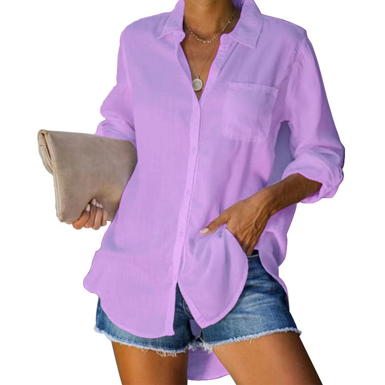 Women Lightweight Blouse Street-Wave Effortless Casual Wear in Soft Breathable Fabric Everyday Style