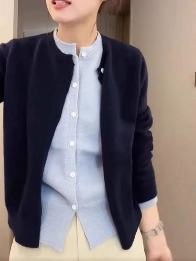 Streetwave Womens Crew Neck Knit Cardigan With Button Detail For Effortless Chic Layering