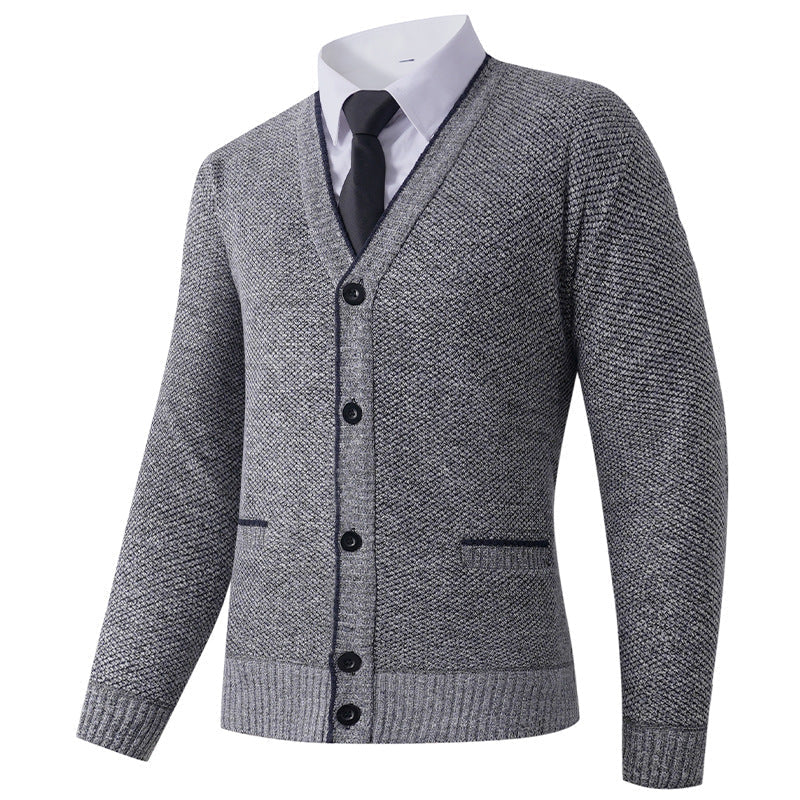 Streetwave Men's V Neck Cardigan Versatile Classic Knitwear For Office And Casual