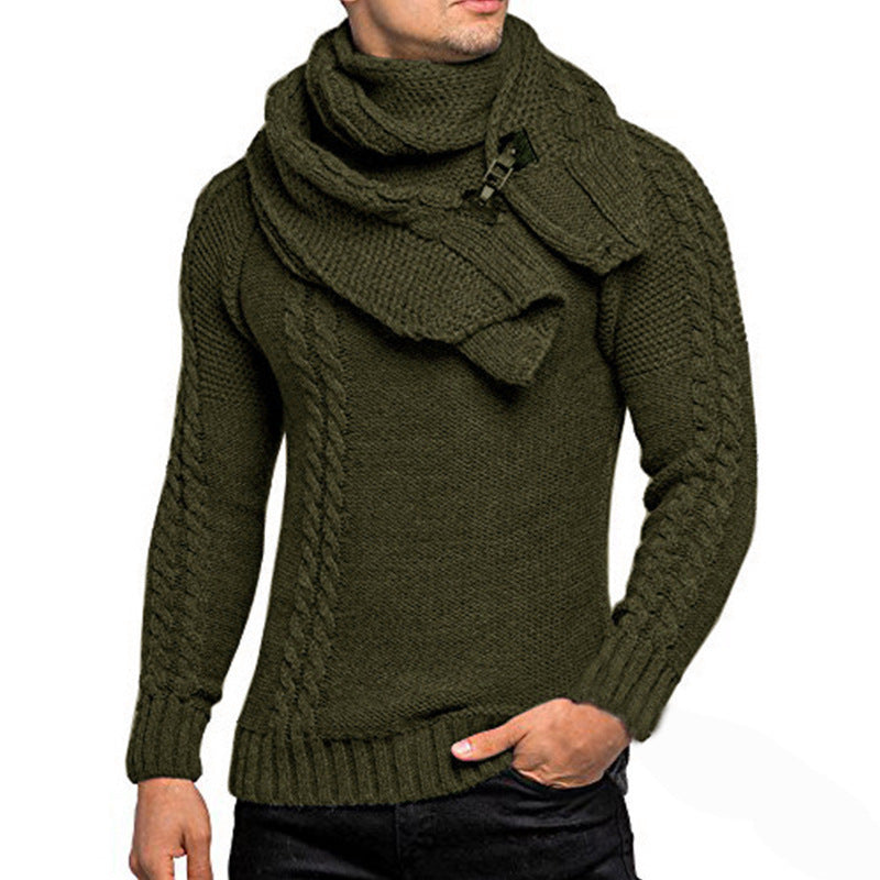 Streetwave Mens Knit Sweater With Scarf Premium Cozy Winter Knit For Modern Men Everyday
