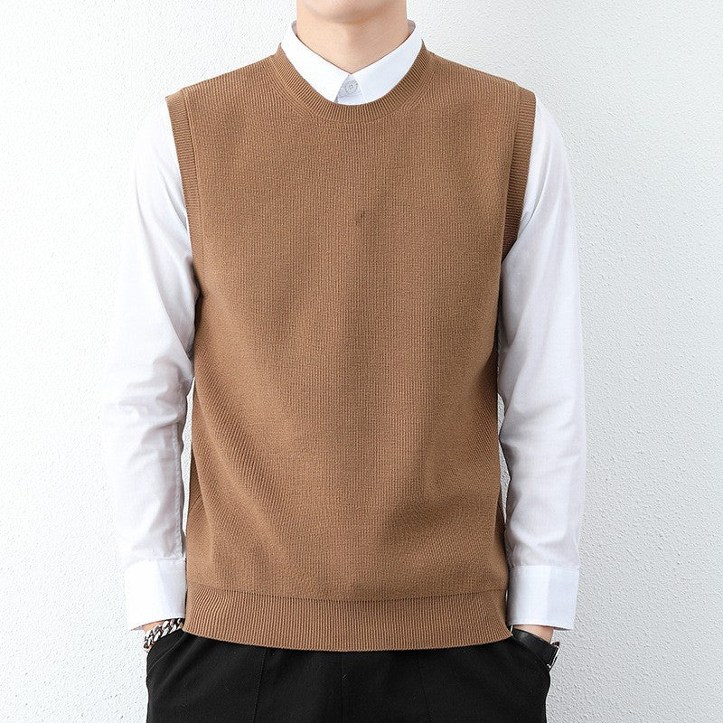 Street-Wave Mens Knit Vest With Fine Knit Pattern Comfortable Fit Modern Style Everyday Wear