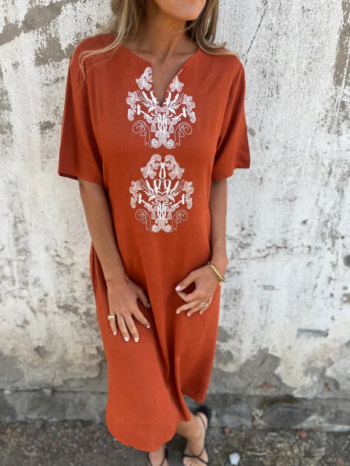 Street-Wave Embroidered Summer Dress For Women, Lightweight Comfort And Elegant Statement For Sunny Days