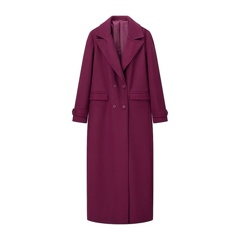 Street-Wave Women Double-Breasted Coat With Elegant Cut For Modern City Looks Everyday Wardrobe