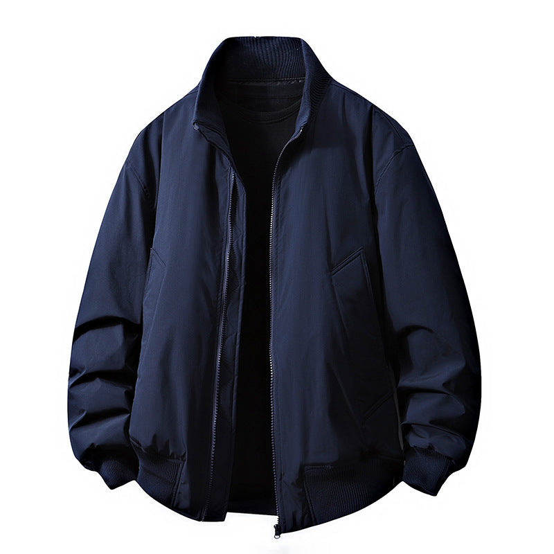 Street-Wave Mens All-Season Transitional Jacket With High Collar Windproof Shell And Practical Pockets