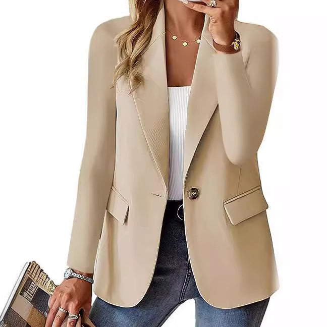 Street-Wave Women's Elegant Blazer With Structured Design And Practical Pockets For Modern Professionals