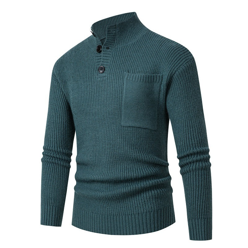 Street-Wave Men's Premium Modal Knit Sweater With Chest Pocket For Warm Comfort And Style
