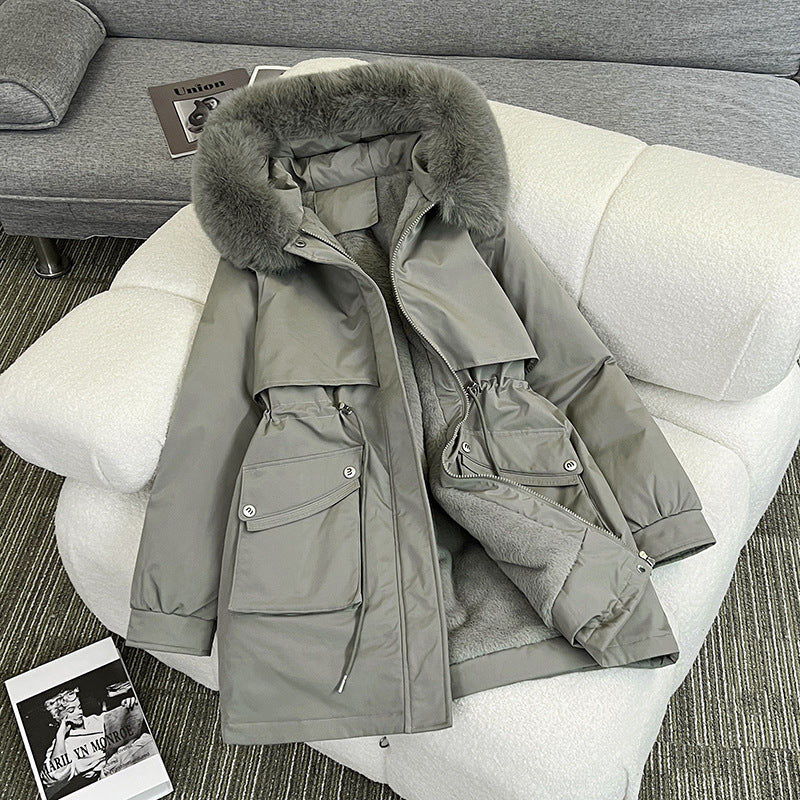 Street-Wave Womens Winter Parka With Cozy Fleece Lining Water Resistant And Practical Pockets For Urban Style