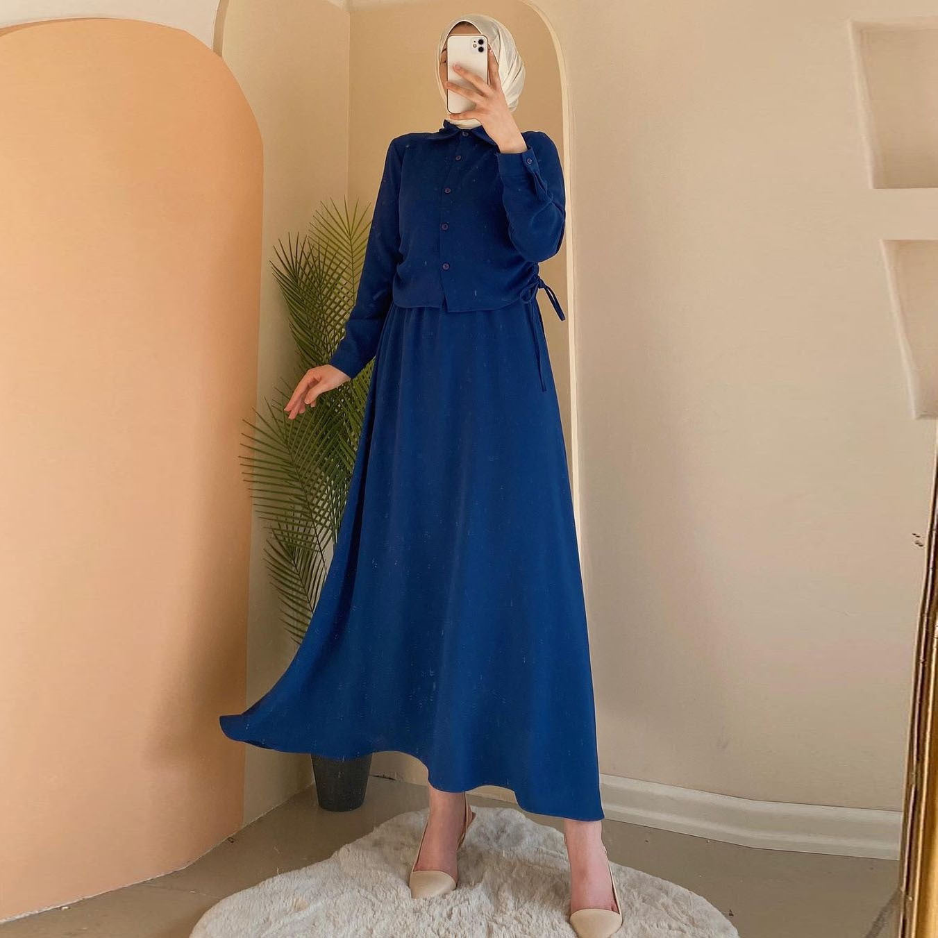 Street Wave Elegant Long Sleeve Maxi Dress For Women Flowy Fit For Formal Occasions