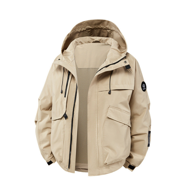 Streetwave Mens Technical Outdoor Jacket With Breathable Weatherproof Fabric And Multiple Zipper Pockets