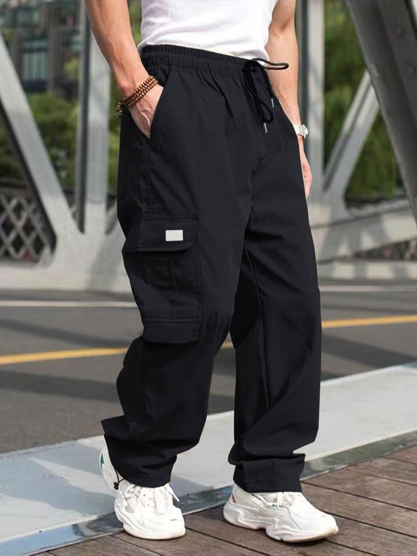 Street-Wave Mens Cargo Pants With Elastic Waistband And Multifunctional Pockets For Everyday Comfort