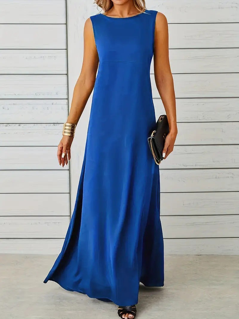 Street-Wave Women Sleeveless Maxi Dress Breathable Minimalist Comfort