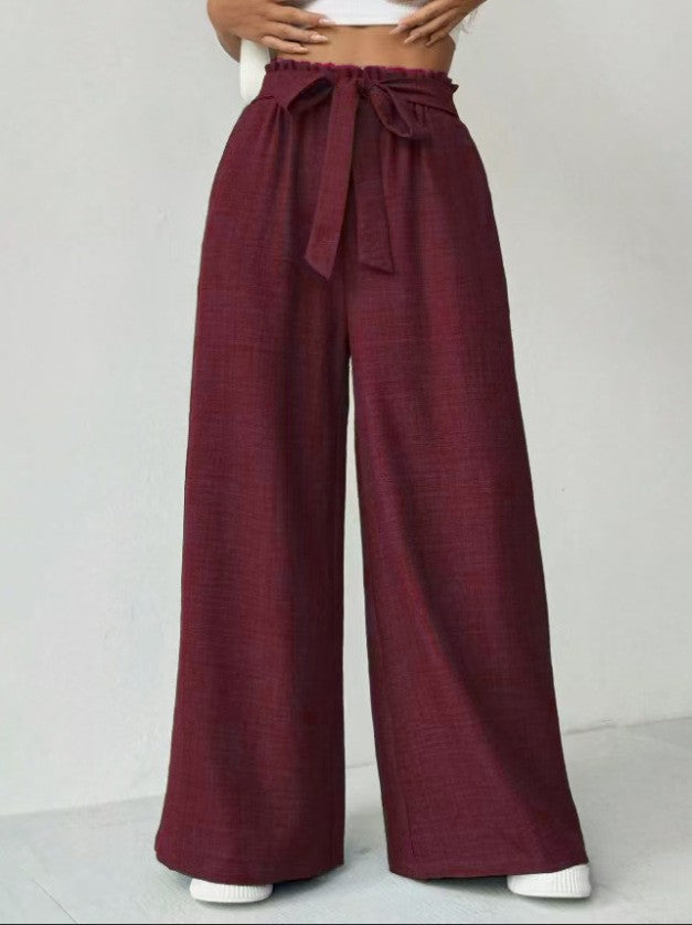 Street-Wave Women Wide-Leg Pants With Adjustable Waistband For Modern Everyday Wear