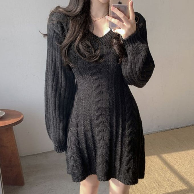 Streetwave Cable Knit Dress for Women Wide Silhouette with Elegant Cable Details Cozy