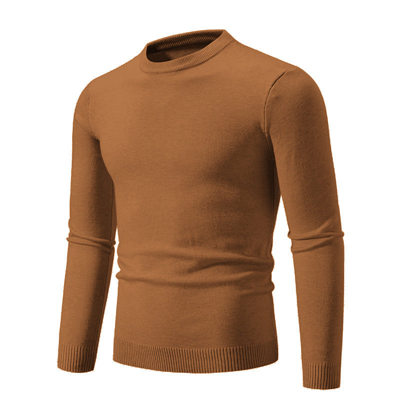 Street-Wave Men's Elegant Crew Neck Sweater in Fine Cotton for Timeless Comfort and Versatility