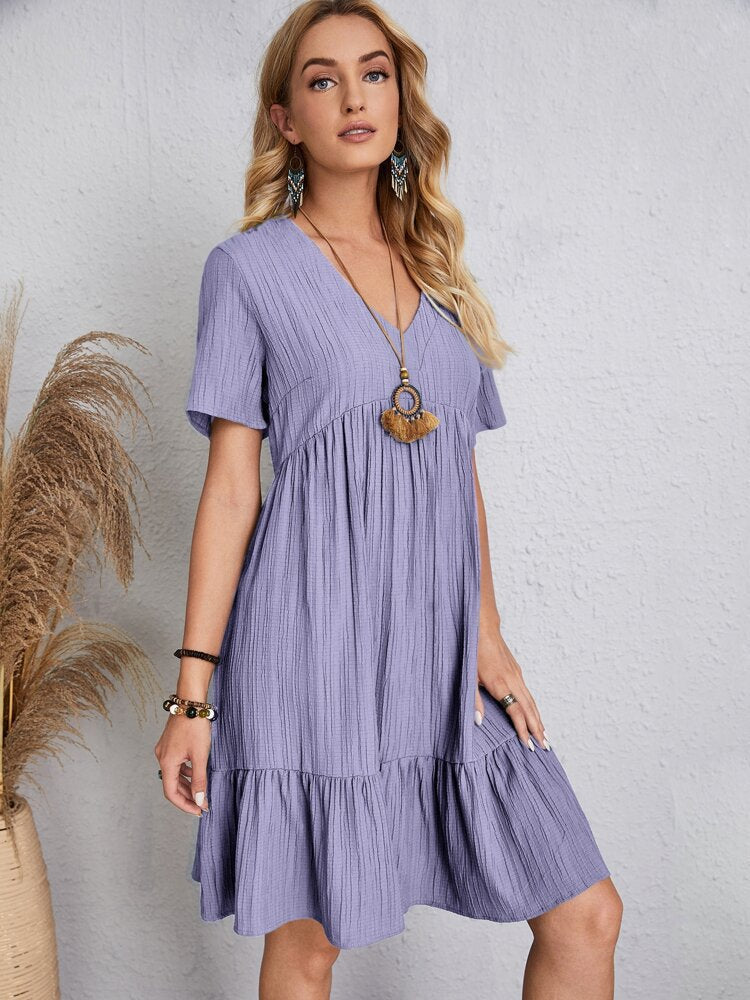 Eliana Comfort Dress For Women Flowy Fit With Elastic Waist Effortless Style And Easy Wear