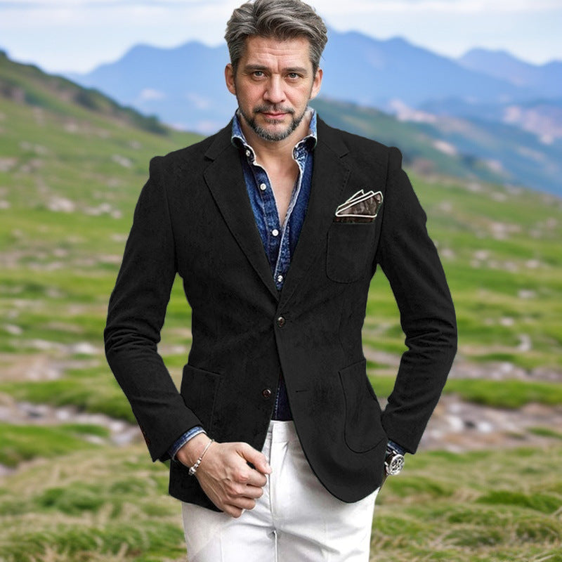 Mens Velvet Blazer Street-Wave Elegant Cut With Plush Feel For Modern All-Season Gentlemen
