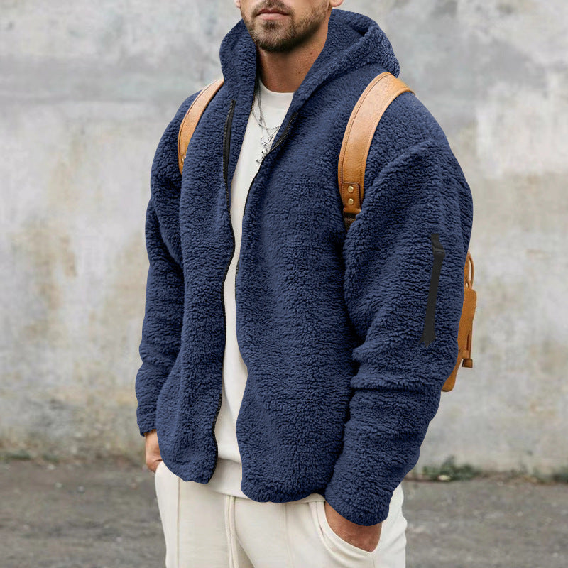 Mens Fleece Winter Jacket With Hood By Streetwave Cozy Soft Exterior For Men Warm Thermal Comfort
