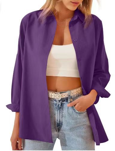 Street-Wave Women Casual Button-Down Shirt Relaxed Fit Versatile Wardrobe Staple For Any Occasion