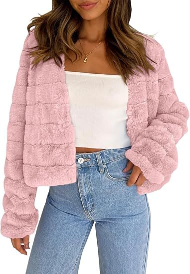 Streetwave Fluffy Short Faux Fur Jacket For Women Modern Design Warm Cozy Style