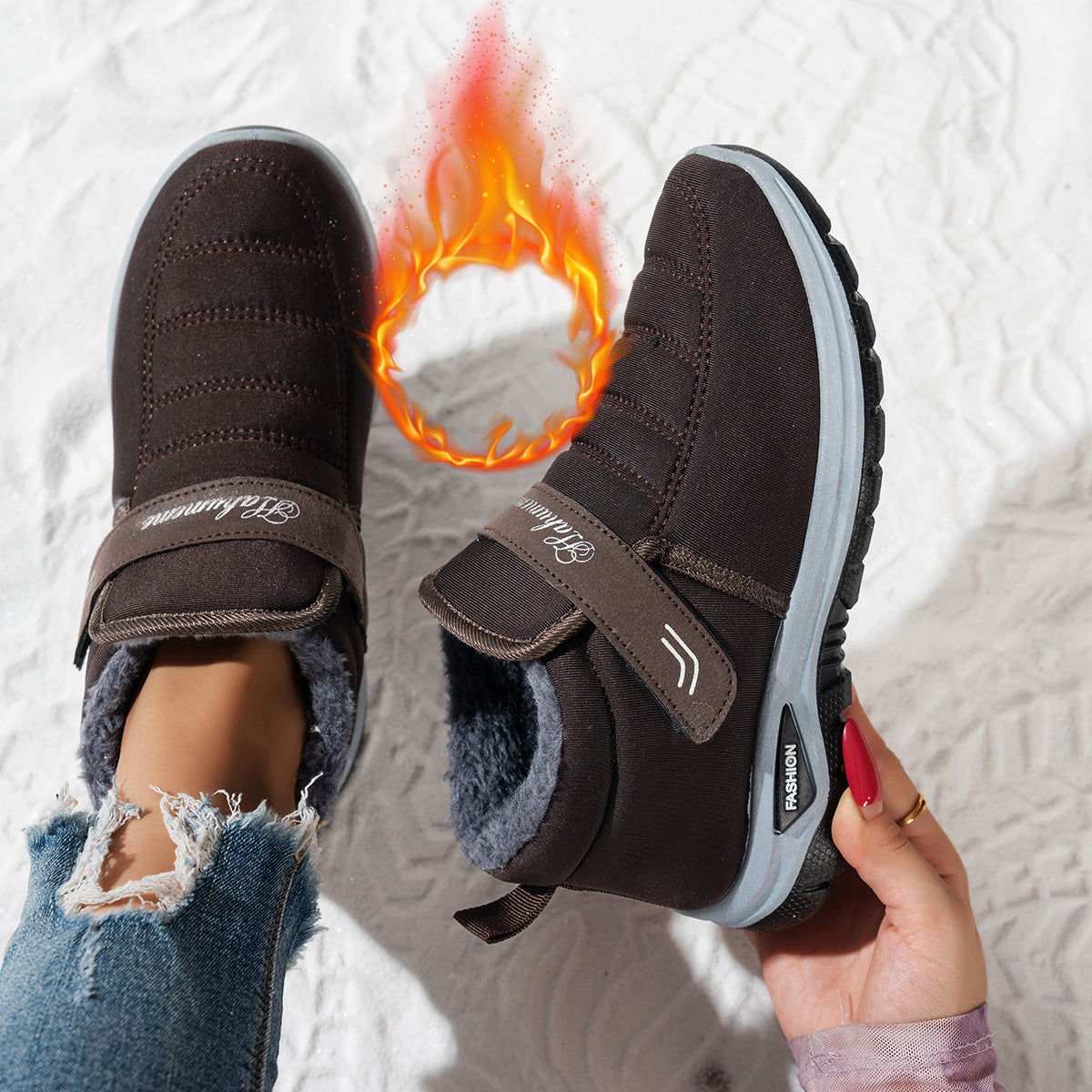Street-wave Women Fleece Lined Sneakers For Warmth And Comfort In Cold Weather Winter Wear