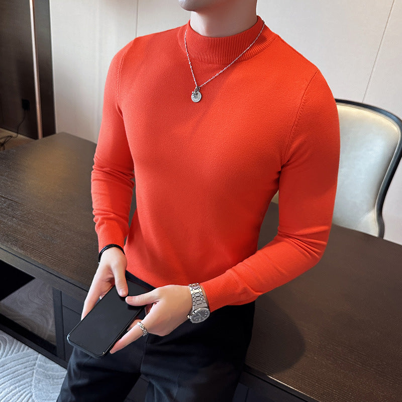 Street-Wave Men's High-Neck Sweater With Elegant Modern Fit For Stylish Casual And Office Wear